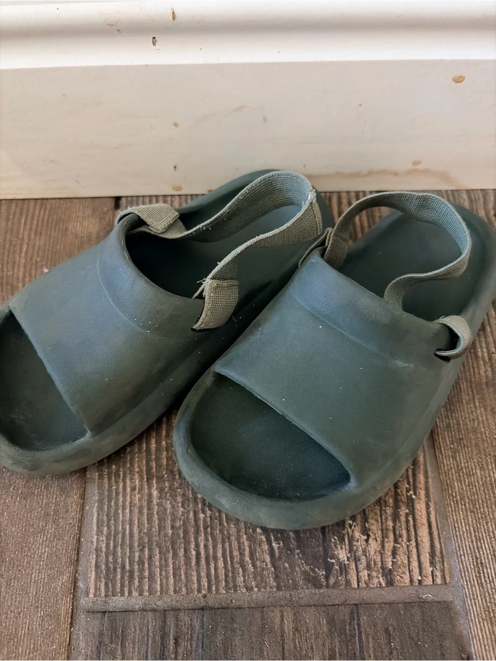 Zara Kids Dark Green Slip-On Sandals